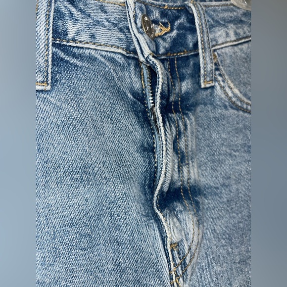 Forever21 High Rise Distressed Medium Wash Denim Shorts — 24 - Picture 3 of 6